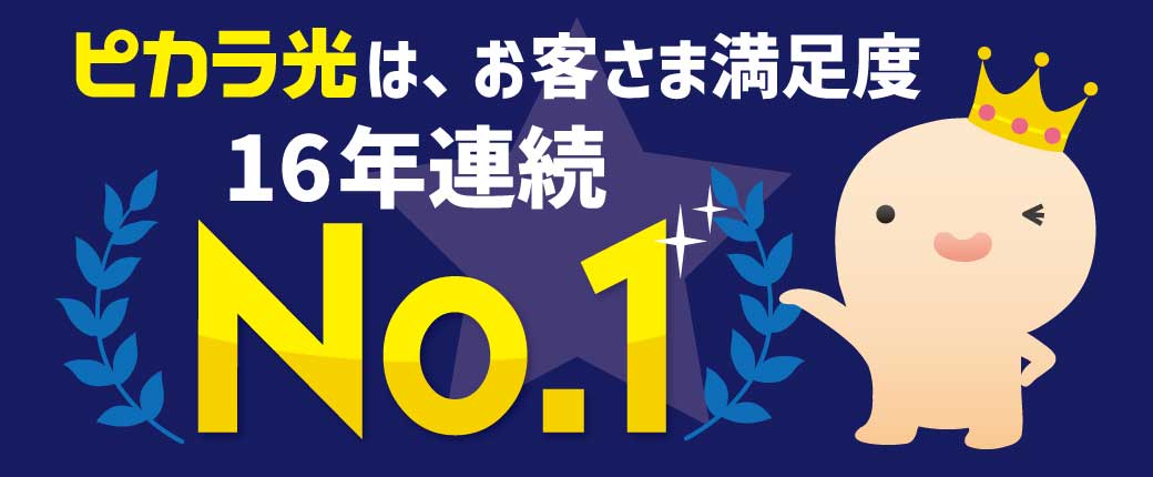 ピカラ光は、お客様満足度16年連続No.1