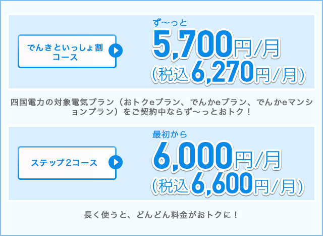 戸建てにお住まいのお客さま向けプラン