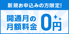 開通月の月額基本料無料