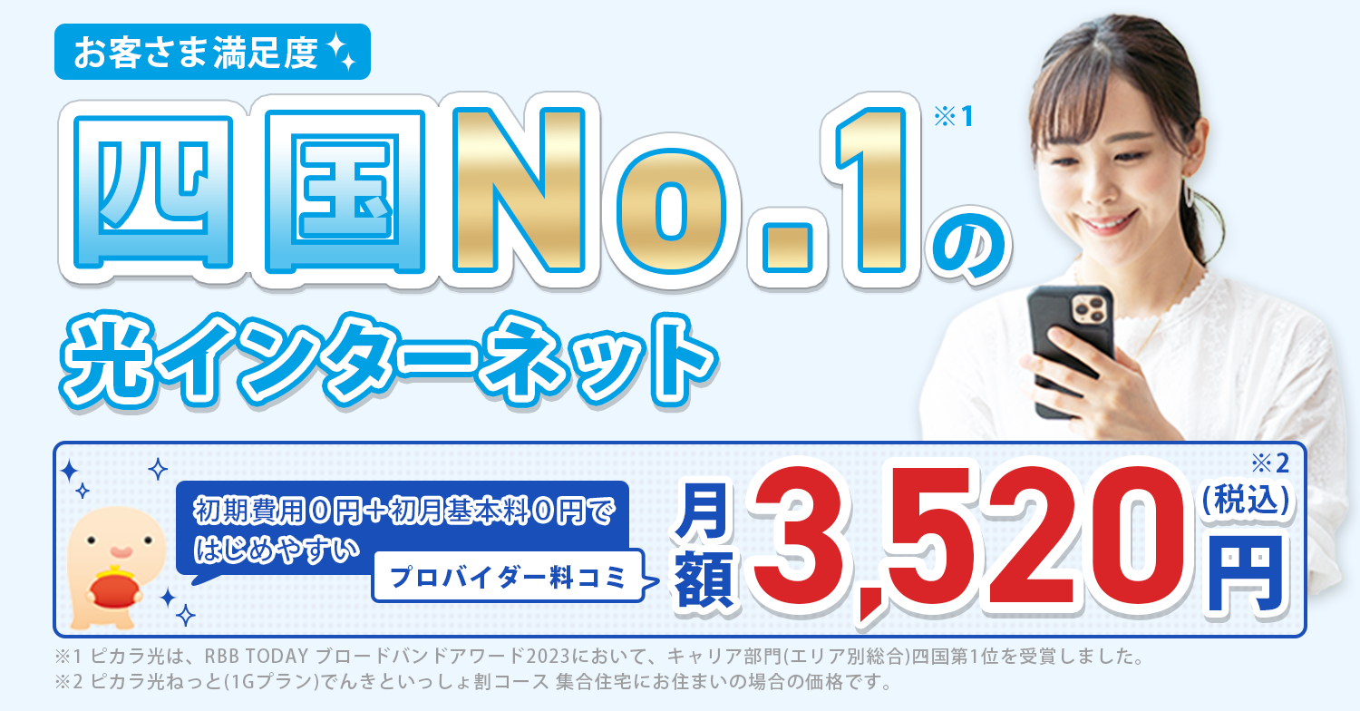 四国No.1の光インターネット