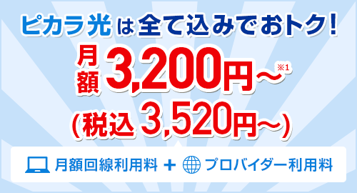 全部込みでも月額3,200円~